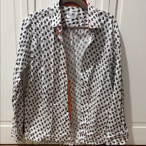 Tayion Other - Tavion White Paisley Print Men's Dress Shirt
